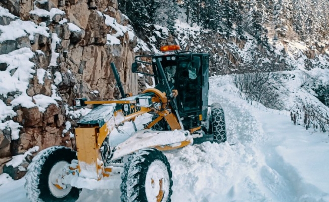 Rize'de kardan dolayı 26 köy yolu ulaşıma kapandı