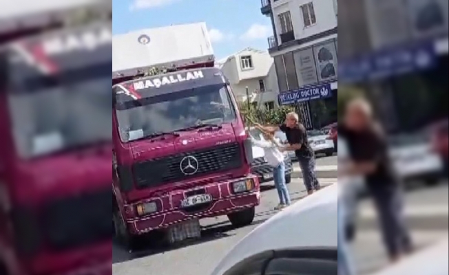 Arnavutköy'de kamyon ağaca çarptı, bahçe sahibi baba ve oğlu şoföre saldırdı