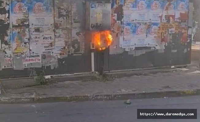 Mecidiyeköy’de ATM’lerden alevler yükseldi