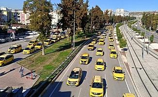 2 bin taksiciden 'korsana hayır' konvoyu