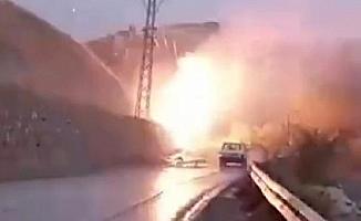 Şanlıurfa'da trafoda patlama kamerada