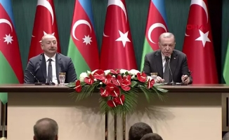Cumhurbaşkanı Erdoğan ve Aliyev  ortak basın toplantısında
